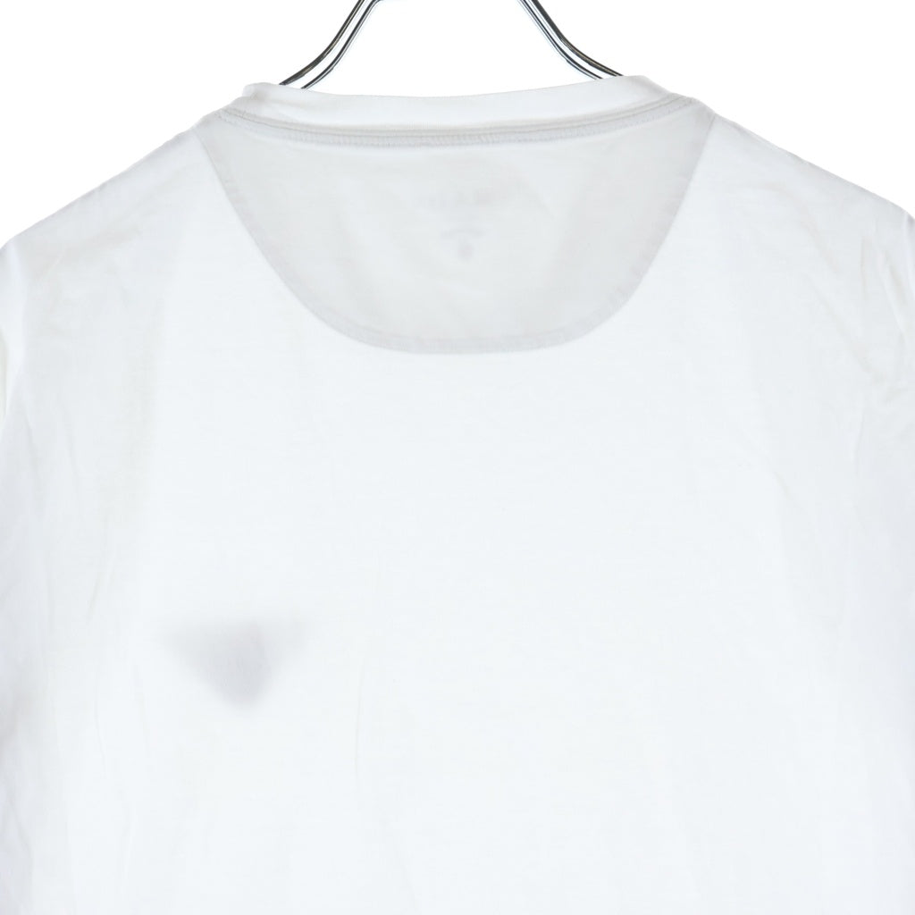 PRADA(プラダ) トライアングル ワッペンロゴ クルーネック 半袖Tシャツ カットソー ホワイトUJN852