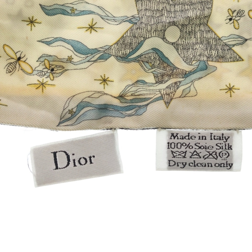 Christian Dior(クリスチャンディオール) ミッツァ スカーフ ツイリー 星柄 シルク ホワイト レディース
