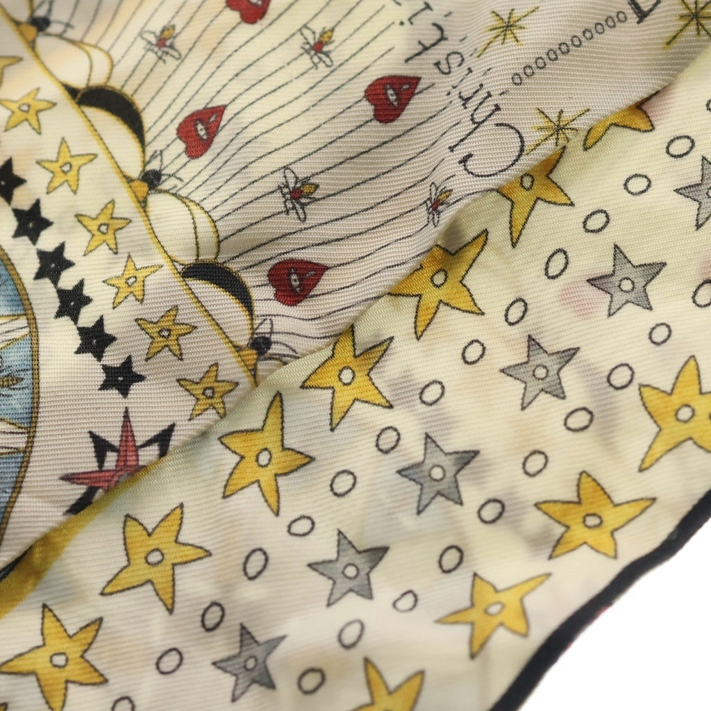 Christian Dior(クリスチャンディオール) ミッツァ スカーフ ツイリー 星柄 シルク ホワイト レディース