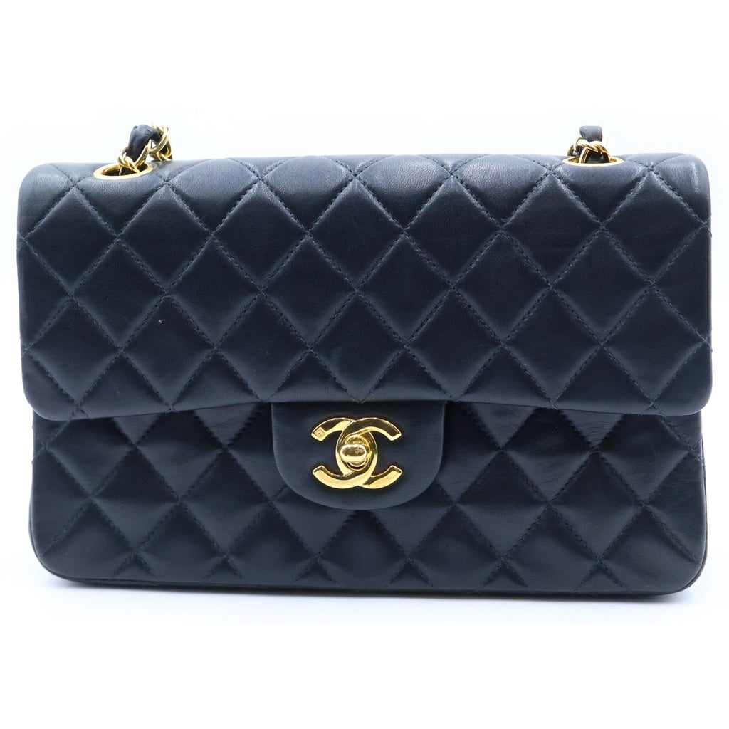 CHANEL(シャネル) マトラッセ23 ブラック ショルダーバッグ ダブルフラップ ダブルチェーン ラムスキン ゴールド金具 7番台 レディース