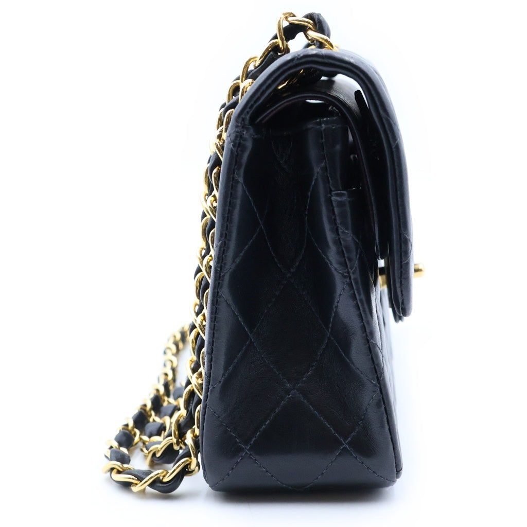 CHANEL(シャネル) マトラッセ23 ブラック ショルダーバッグ ダブルフラップ ダブルチェーン ラムスキン ゴールド金具 7番台 レディース
