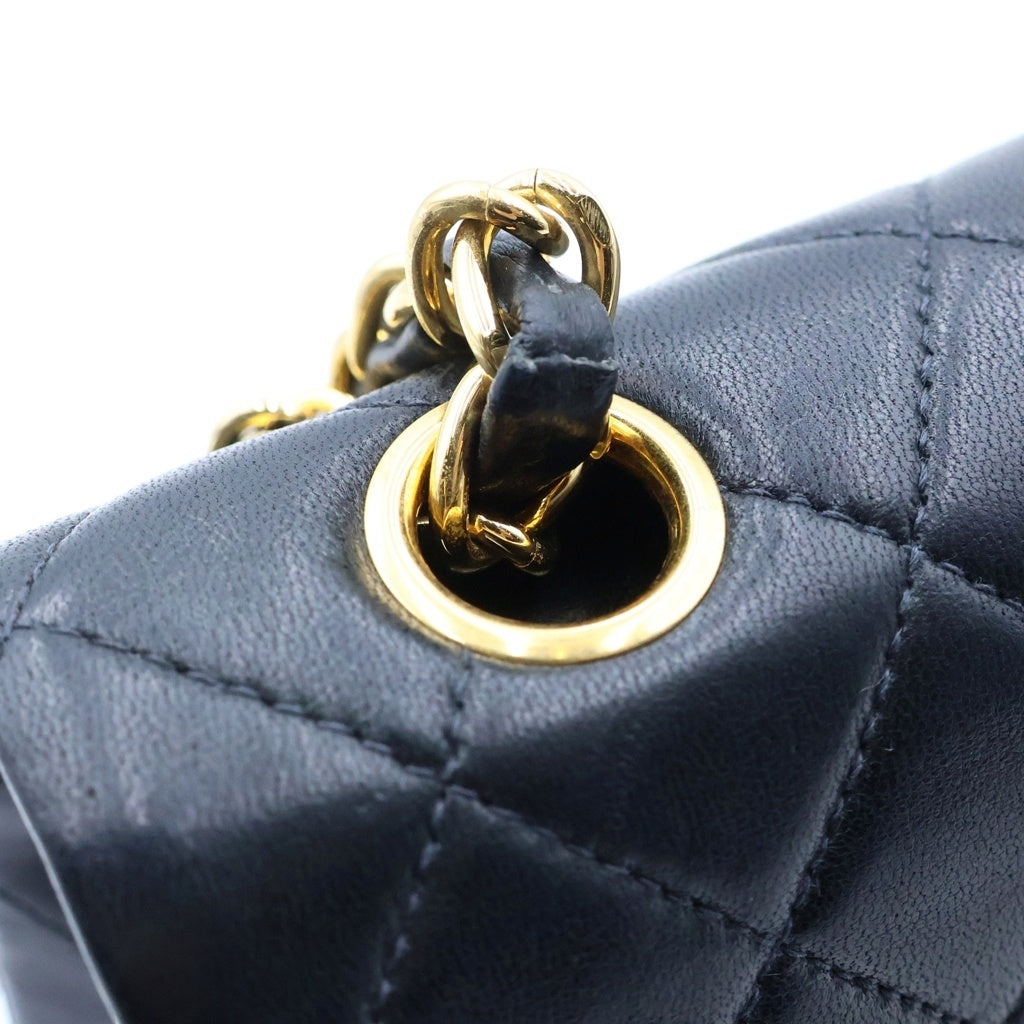 CHANEL(シャネル) マトラッセ23 ブラック ショルダーバッグ ダブルフラップ ダブルチェーン ラムスキン ゴールド金具 7番台 レディース