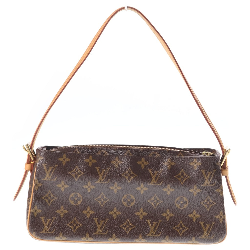 LOUIS VUITTON(ルイヴィトン) モノグラム ヴィヴァシテMM ワンショルダーバッグ ハンドバッグ ブラウン レザー×PVC M51164 ゴールド金具 レディース