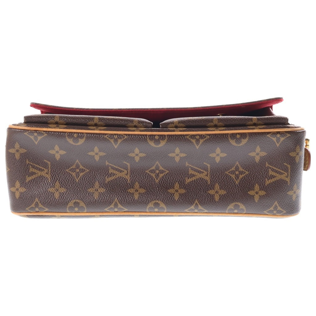 LOUIS VUITTON(ルイヴィトン) モノグラム ヴィヴァシテMM ワンショルダーバッグ ハンドバッグ ブラウン レザー×PVC M51164 ゴールド金具 レディース