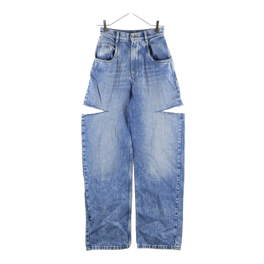 Maison Margiela(メゾンマルジェラ) サイドスリット デニム パンツ ジーンズ ブルー レディース