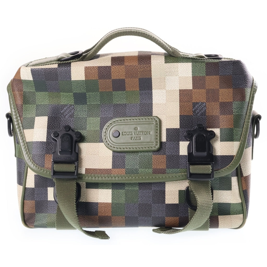 LOUIS VUITTON(ルイヴィトン) ダモフラージュ 2WAYハンドバッグ ショルダーバッグ カーキグリーン PVCレザー M24449 ブラック金具