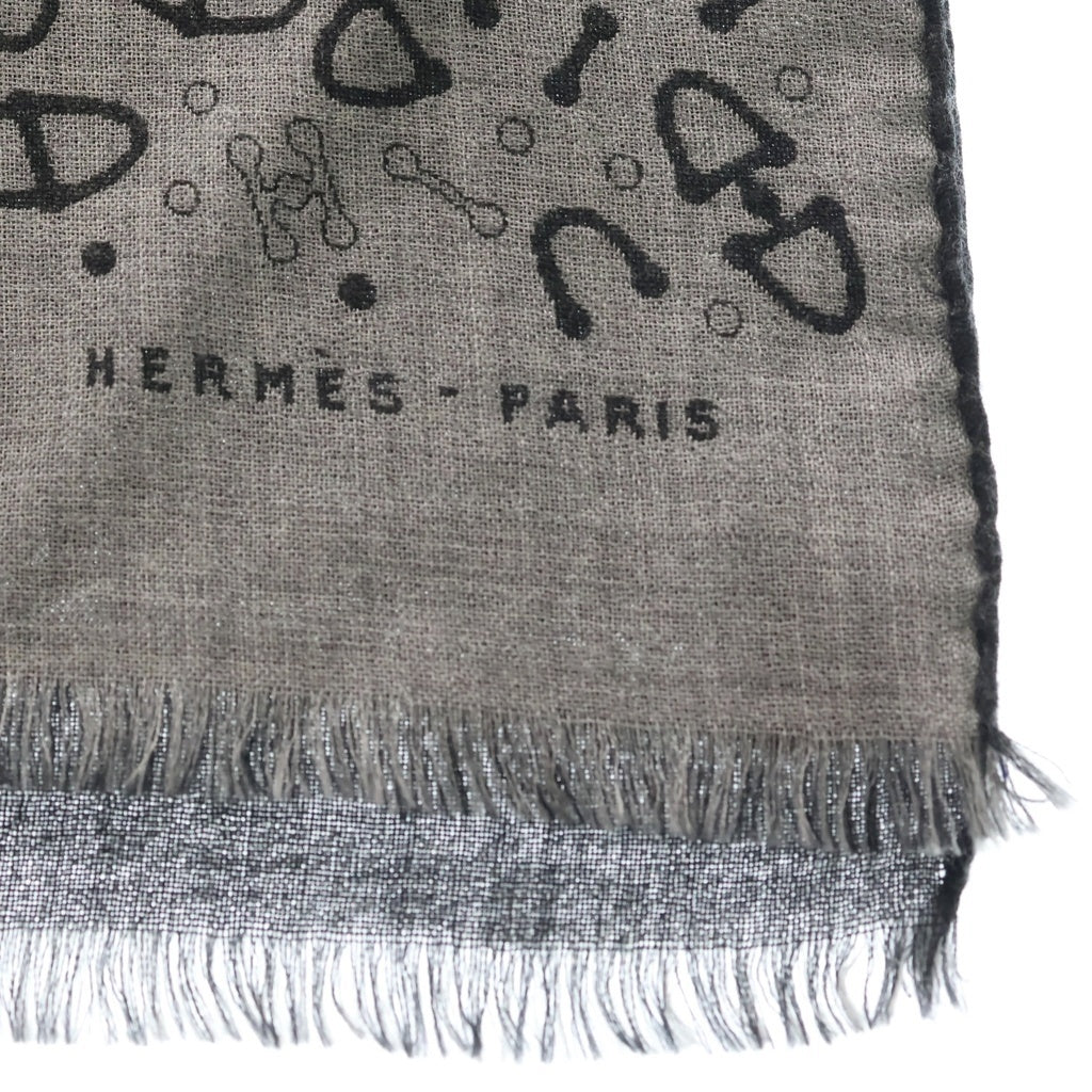 HERMES(エルメス) マイヨン アン キット カシミヤ マフラー ストール ブラック レディース