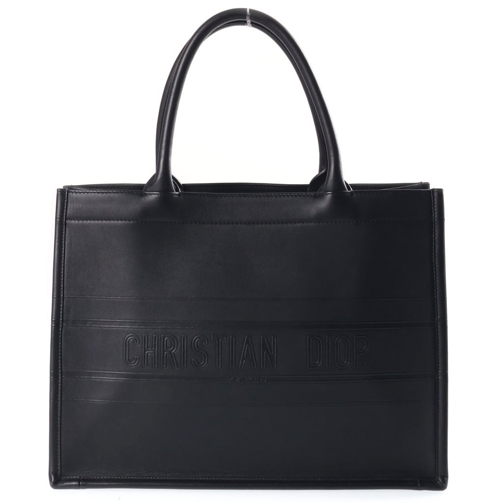 Christian Dior(クリスチャンディオール) ブックトート ミディアム ハンドバッグ トートバッグ ブラック レザー M1296ZGSB レディース
