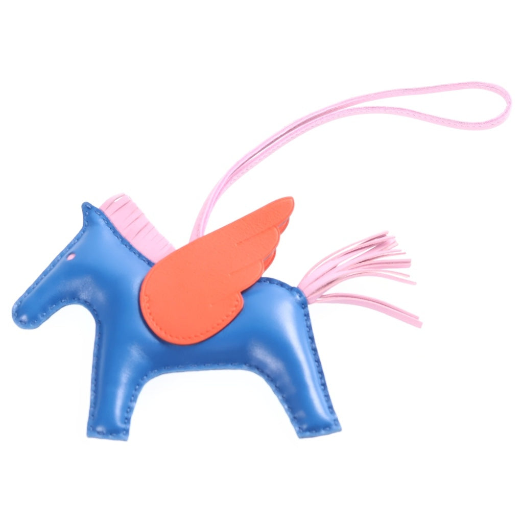 HERMES(エルメス) ロデオチャーム ペガサスMM バッグチャーム ブルー×オレンジ×ピンク ブルーフランス×モーヴシルベストル×カプシーヌ アニョーミロ Z刻印 レディース