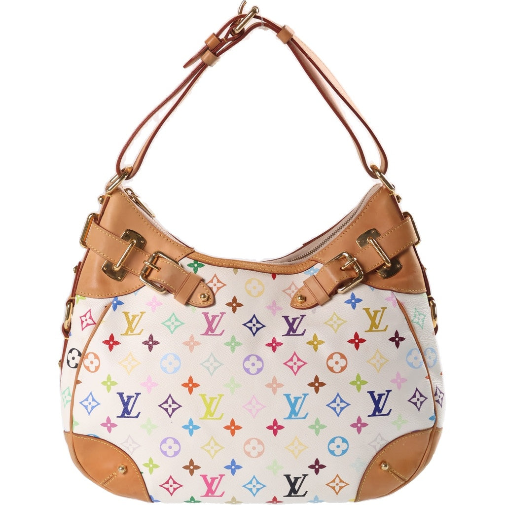 LOUIS VUITTON(ルイヴィトン) モノグラム マルチカラー グレタ ハンドバッグ ワンショルダーバッグ ホワイト PVC×レザー M40195 レディース