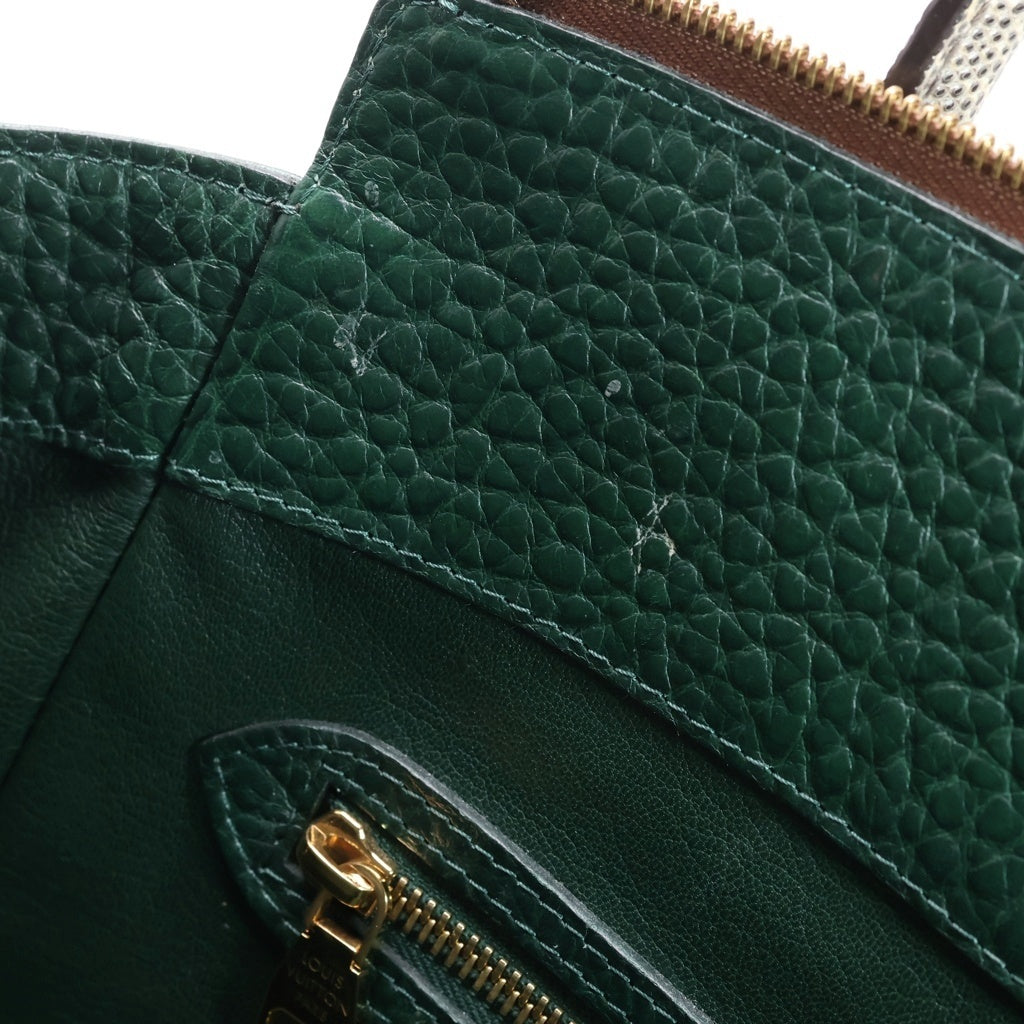 LOUIS VUITTON(ルイヴィトン) モノグラム エキゾチックトートPM ハンドバッグ PVC×××レザー ブラウン×グリーン N91284 レディース