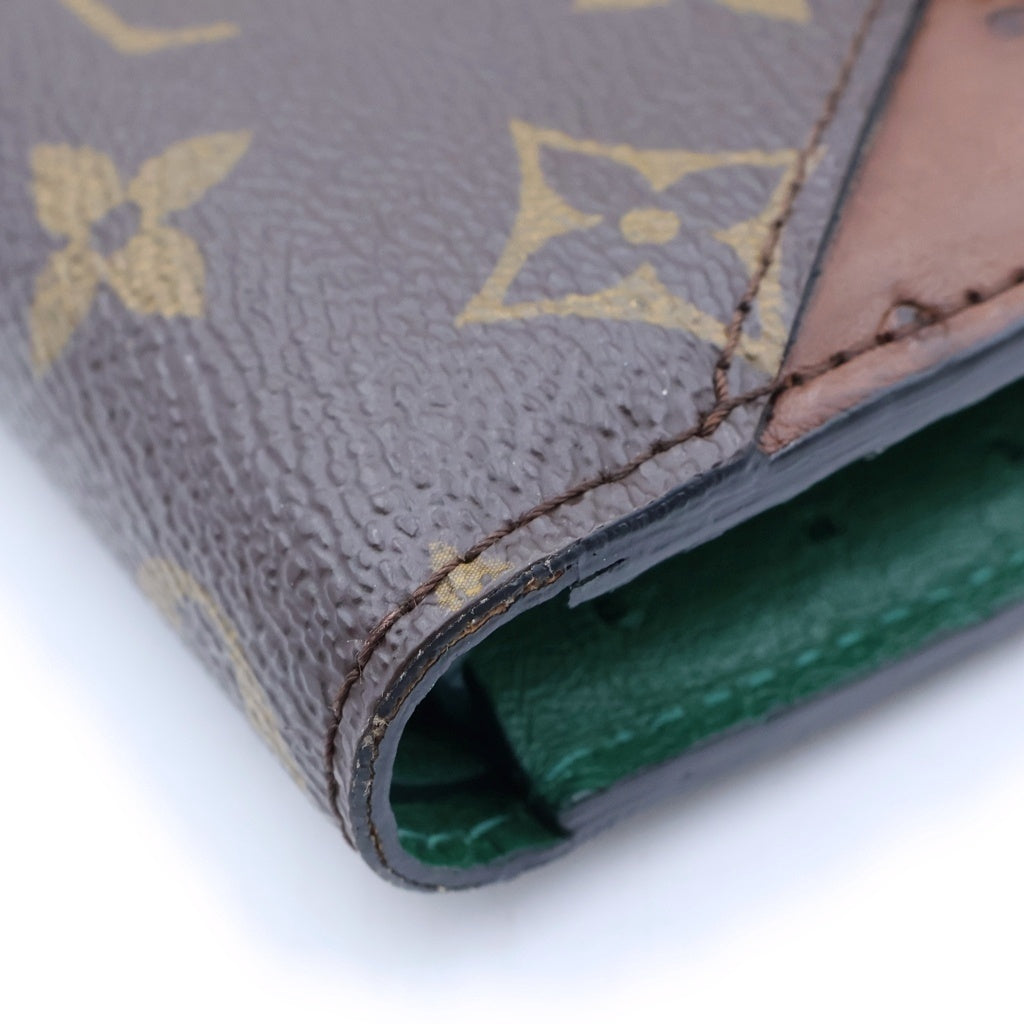 LOUIS VUITTON(ルイヴィトン) エキゾチックライン ヴェール パイソン 三つ折り長財布 ロング ウォレット ブラウン×グリーン N91289 ゴールド金具