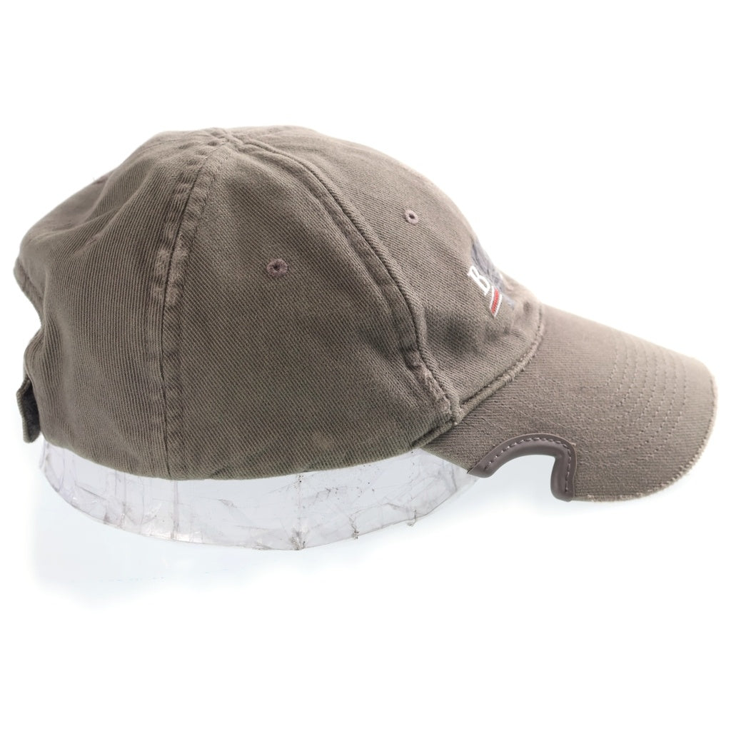 BALENCIAGA(バレンシアガ) テープロゴ キャップ 帽子 カーキ コットン 719364