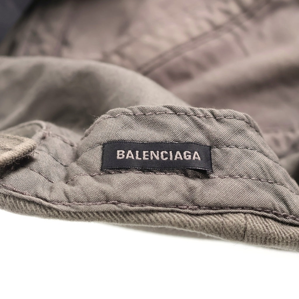 BALENCIAGA(バレンシアガ) テープロゴ キャップ 帽子 カーキ コットン 719364