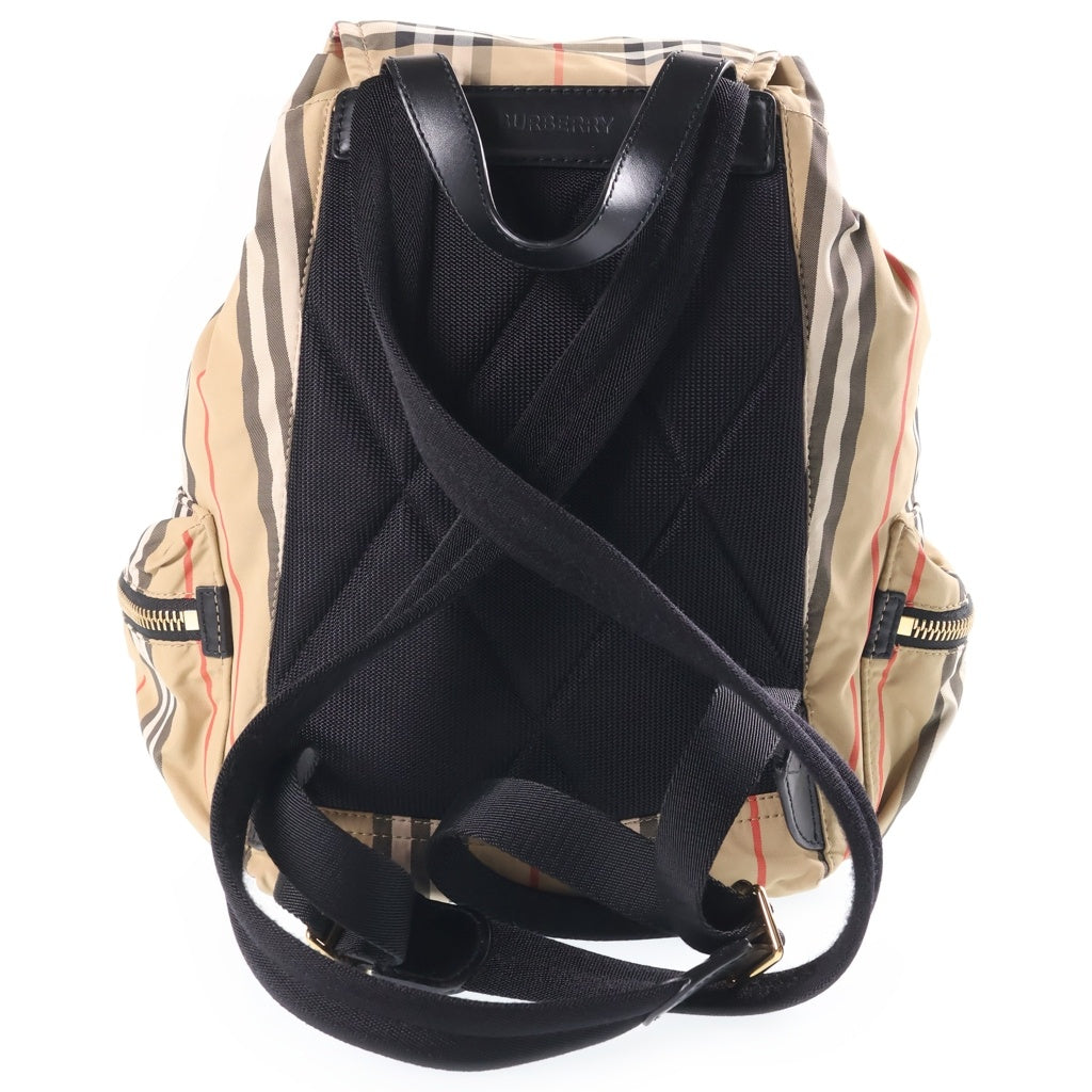BURBERRY(バーバリー) ヴィンテージチェック バックパック リュック ナイロン×レザー ベージュ×ブラック 8032709 レディース
