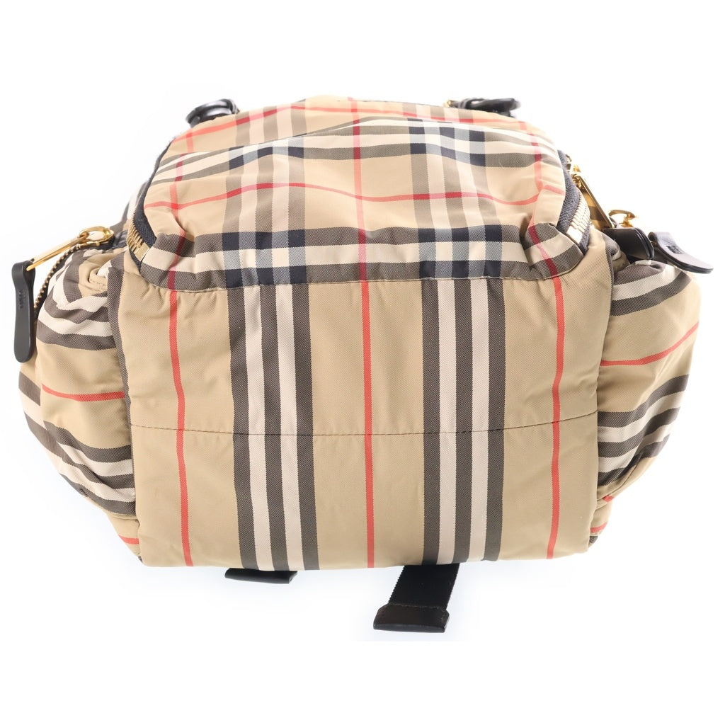 BURBERRY(バーバリー) ヴィンテージチェック バックパック リュック ナイロン×レザー ベージュ×ブラック 8032709 レディース