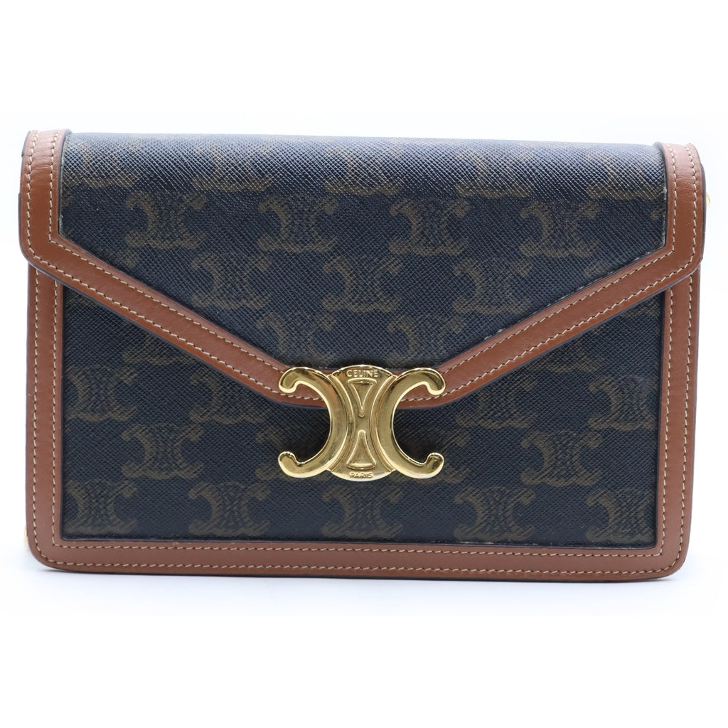 CELINE(セリーヌ) トリオンフ チェーンウォレットマーゴ ショルダーバッグ ブラウン PVC×レザー 10L462DQB.04LU レディース