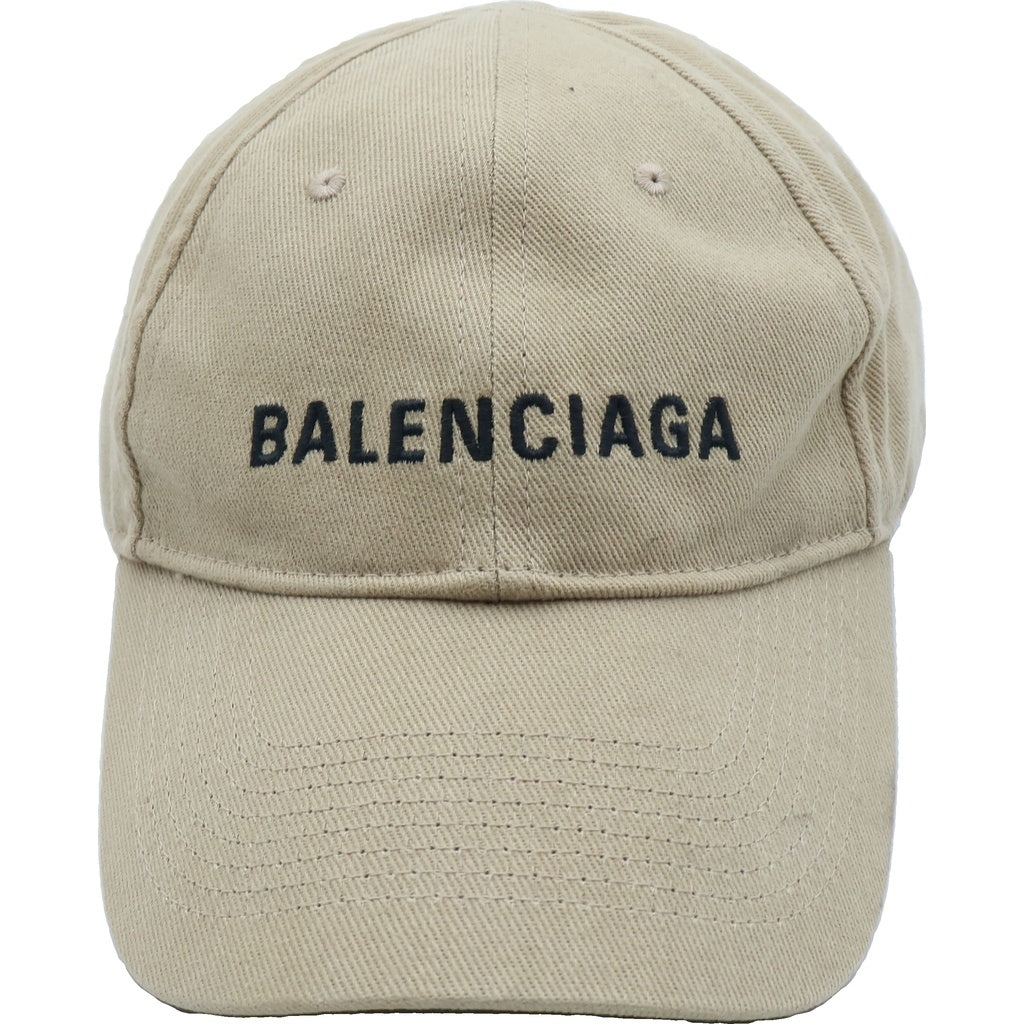 BALENCIAGA(バレンシアガ) ロゴ キャップ 帽子 コットン ベージュ