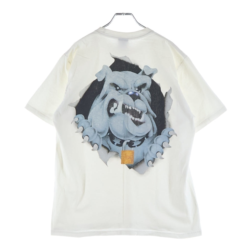 STUSSY(ステューシー) ブルドッグ Tシャツ カットソー 半袖 黒タグ コットン ホワイト