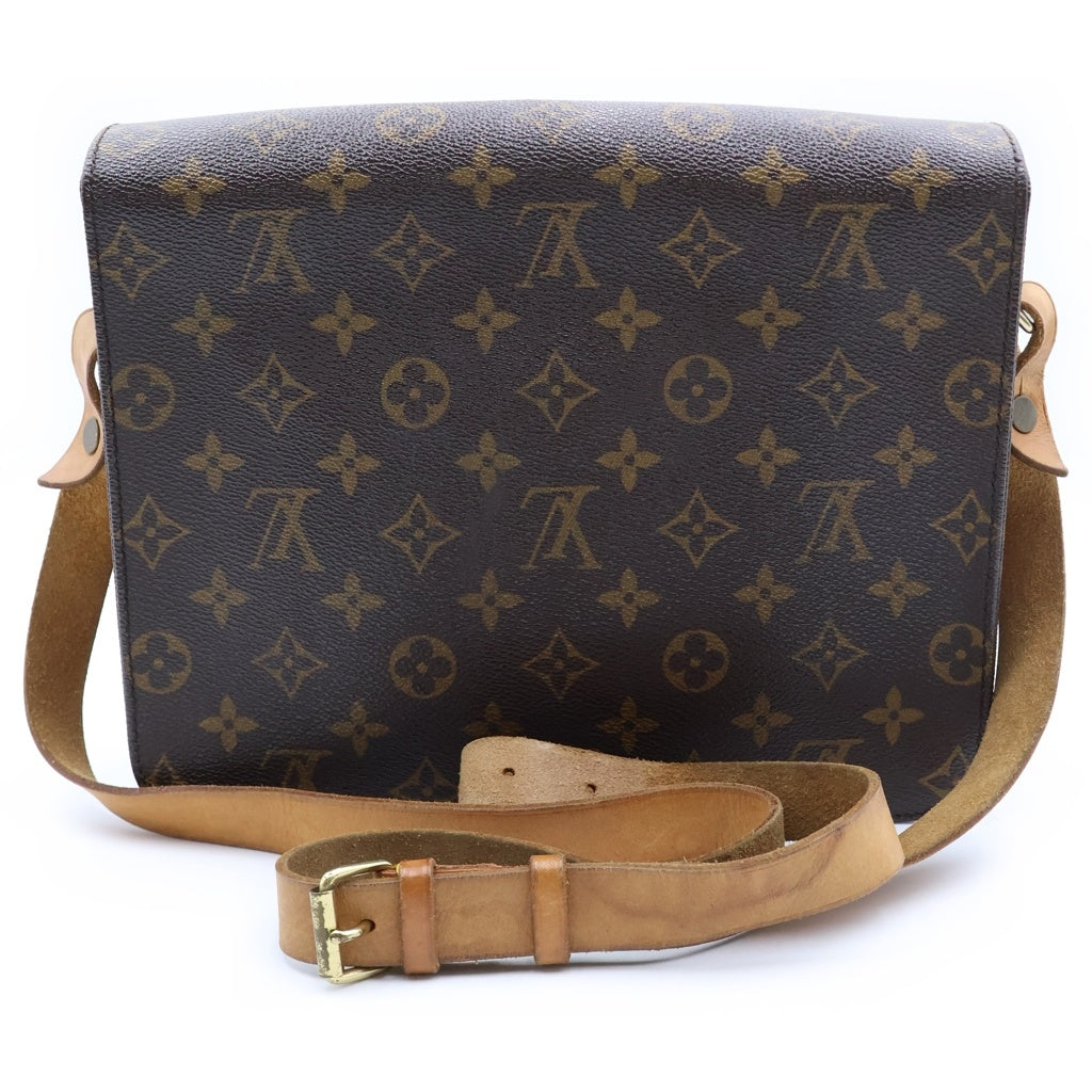 LOUIS VUITTON(ルイヴィトン) カルトシエールGM ショルダーバッグ ブラウン レザー×PVC M51252 ゴールド金具