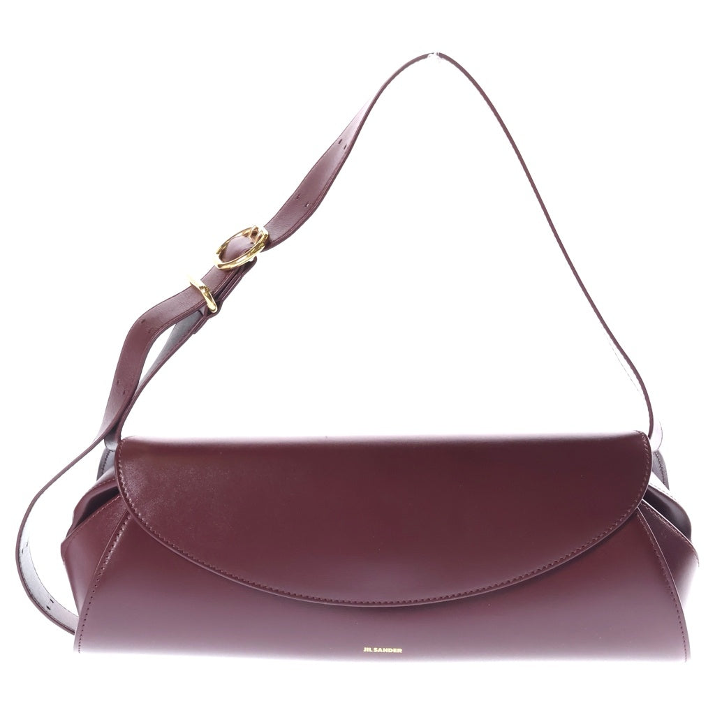 JIL SANDER NAVY(ジルサンダーネイビー) カンノーロ ワンショルダーバッグ ワインレッド ボルドー レザー ゴールド金具 レディース