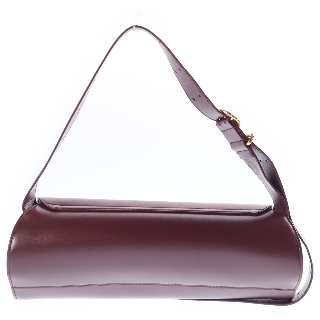 JIL SANDER NAVY(ジルサンダーネイビー) カンノーロ ワンショルダーバッグ ワインレッド ボルドー レザー ゴールド金具 レディース
