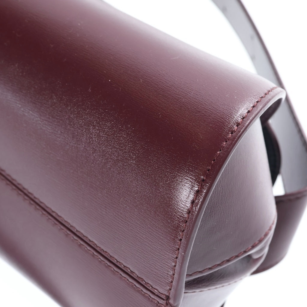 JIL SANDER NAVY(ジルサンダーネイビー) カンノーロ ワンショルダーバッグ ワインレッド ボルドー レザー ゴールド金具 レディース