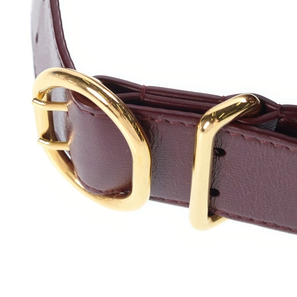 JIL SANDER NAVY(ジルサンダーネイビー) カンノーロ ワンショルダーバッグ ワインレッド ボルドー レザー ゴールド金具 レディース
