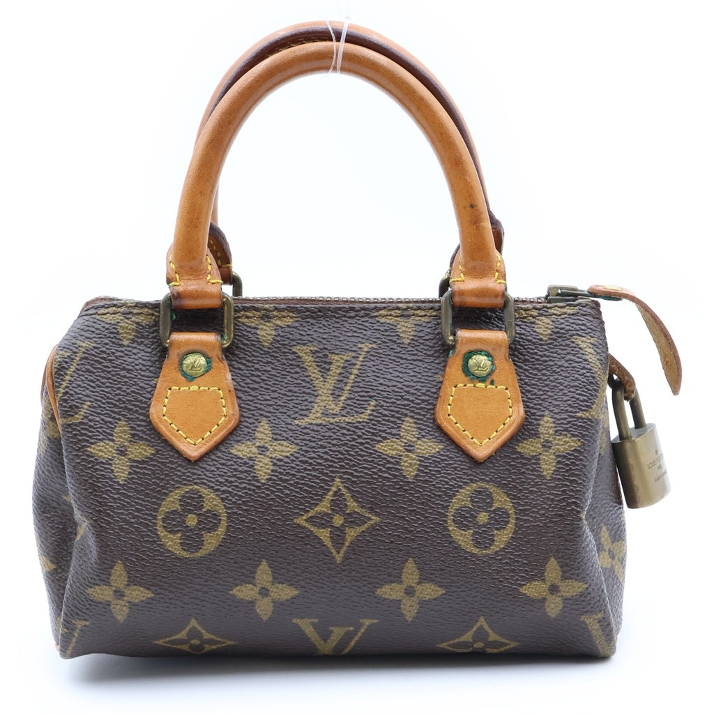 LOUIS VUITTON(ルイヴィトン) モノグラム ミニスピーディ ハンドバッグ ボストンバッグ 収納 ブラウン レザー×PVC M41534 ゴールド金具 レディース