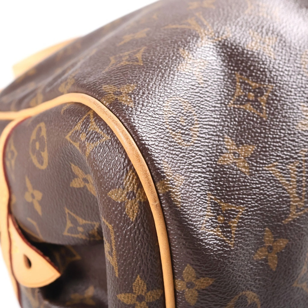 LOUIS VUITTON(ルイヴィトン) モノグラム モントルグイユPM ハンドバッグ ブラウン レザー×PVC M95565 ゴールド金具 レディース