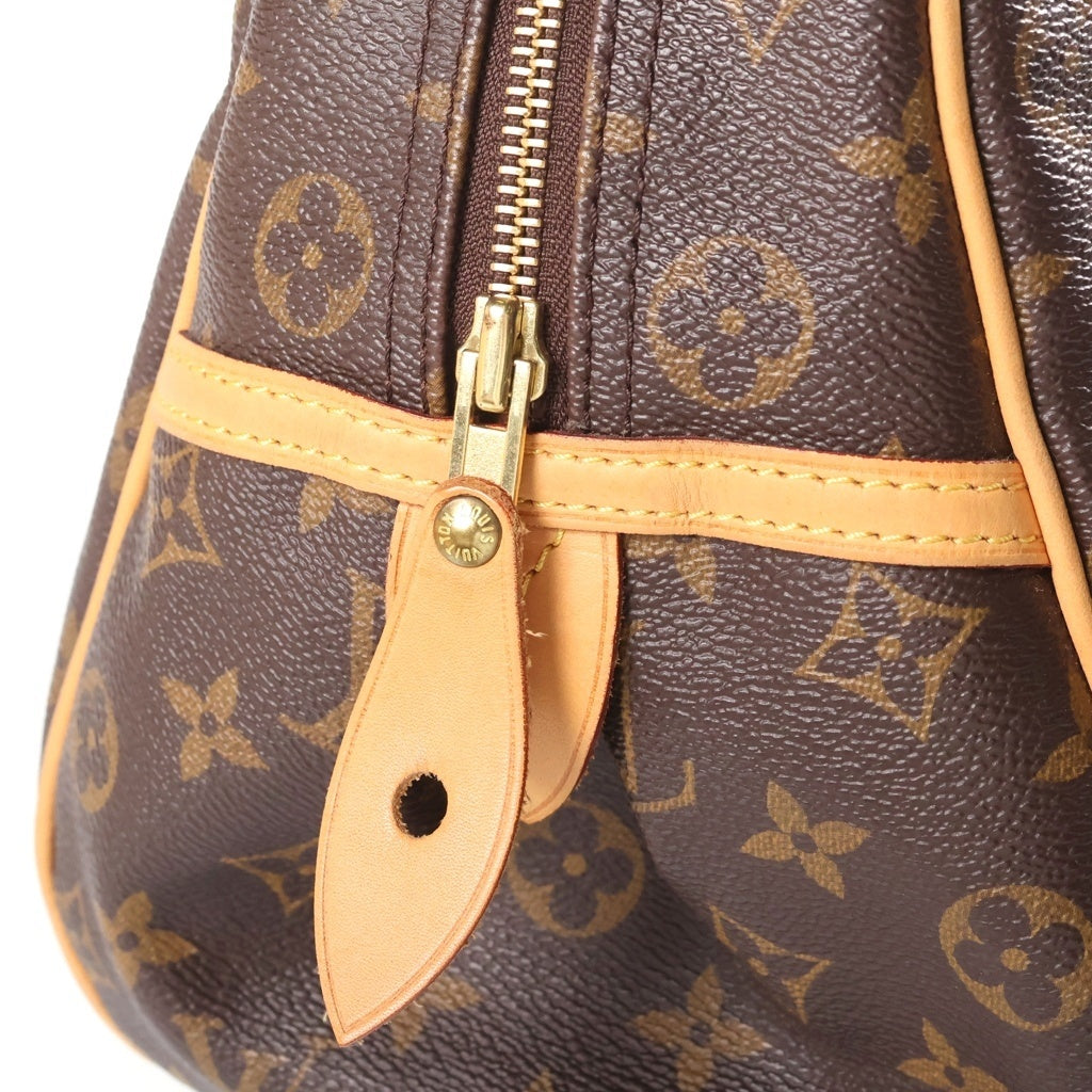 LOUIS VUITTON(ルイヴィトン) モノグラム モントルグイユPM ハンドバッグ ブラウン レザー×PVC M95565 ゴールド金具 レディース