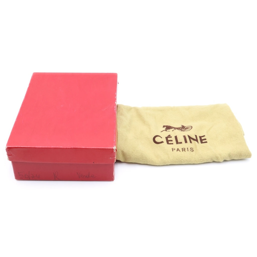 CELINE(セリーヌ) マカダム チェーンショルダーバッグ ネイビー ブルー スエード ゴールド金具 レディース
