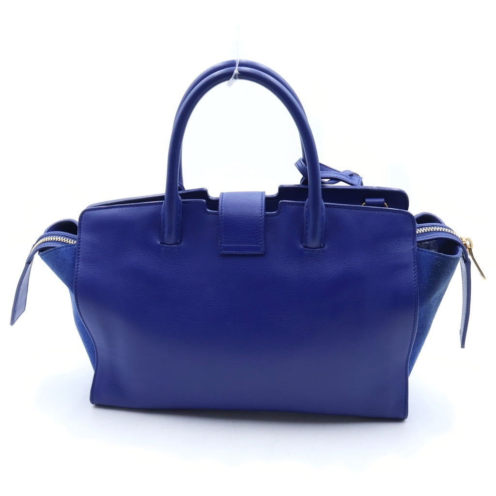 SAINT LAURENT PARIS(サンローランパリ) ダウンタウン ベイビー カバス 2WAYハンドバッグ ショルダーバッグ ブルー レザー 436834 ゴールド金具 レディース