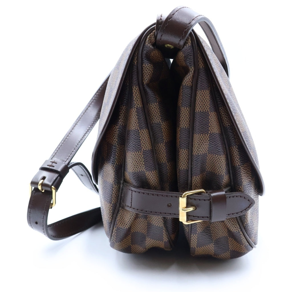 LOUIS VUITTON(ルイヴィトン) ダミエ ソミュール ショルダーバッグ ブラウン レザー×PVC N48081 ゴールド金具