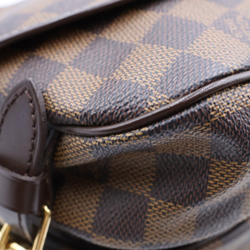 LOUIS VUITTON(ルイヴィトン) ダミエ ソミュール ショルダーバッグ ブラウン レザー×PVC N48081 ゴールド金具