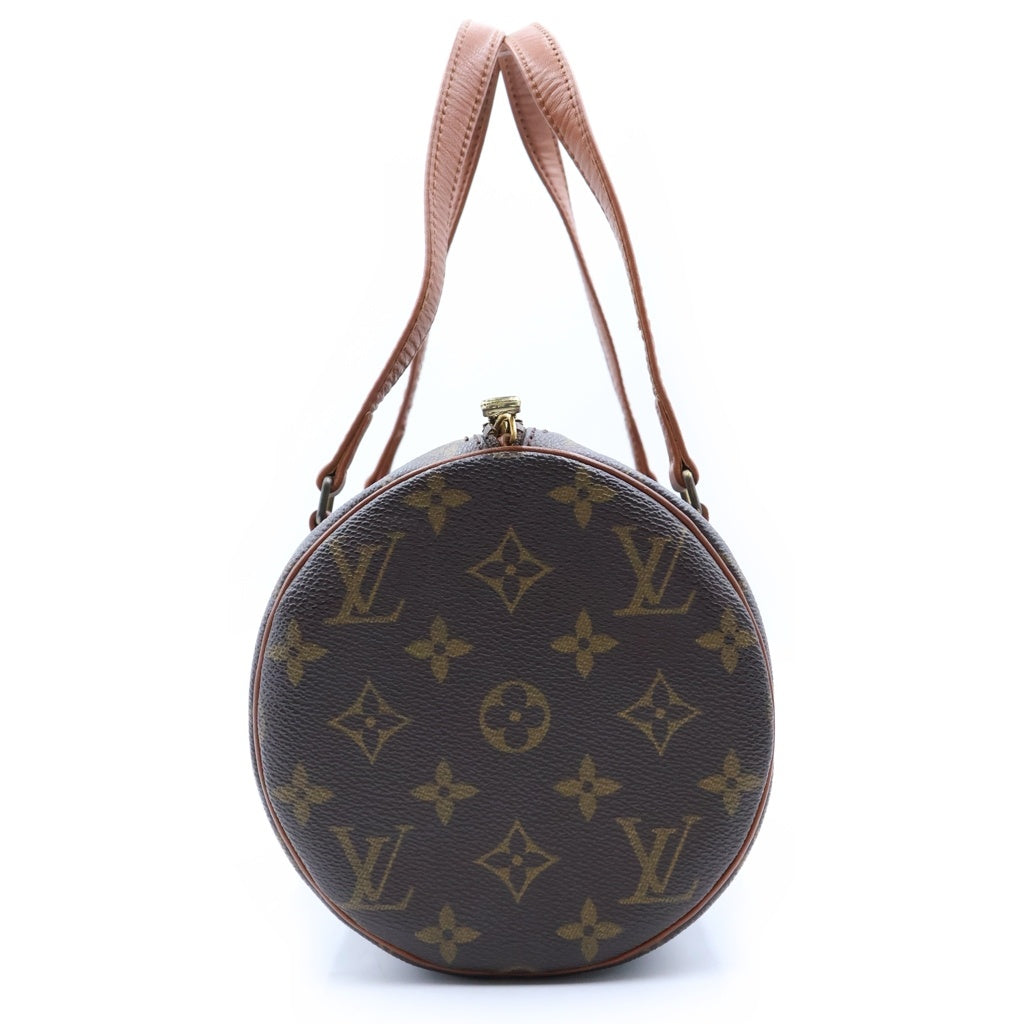 LOUIS VUITTON(ルイヴィトン) モノグラム パピヨンGM ハンドバッグ ブラウン レザー×PVC M51365 ゴールド金具 レディース