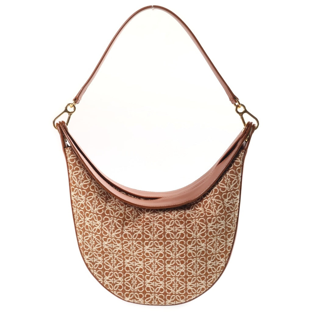 LOEWE(ロエベ) アナグラム ルナ スモール ショルダーバッグ ハンドバッグ キャンバス×レザー ブラウン レディース