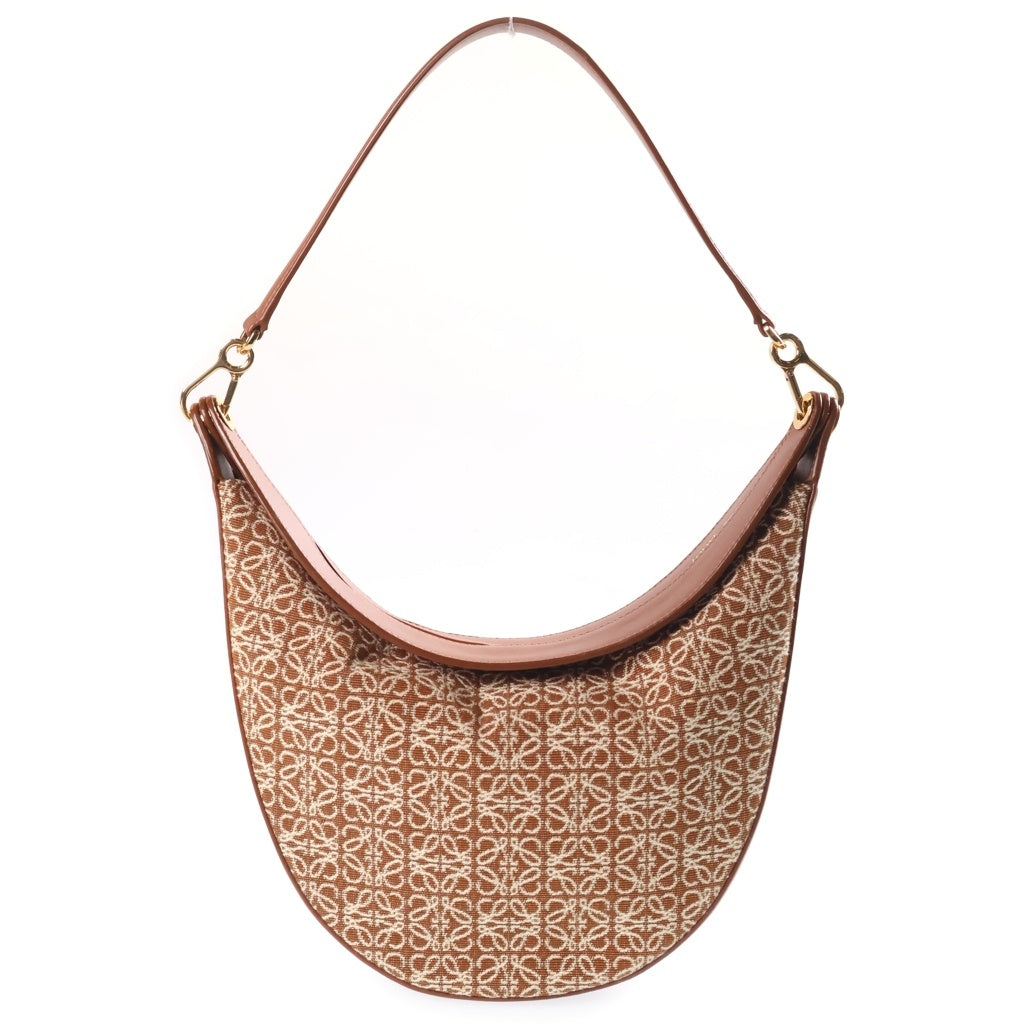 LOEWE(ロエベ) アナグラム ルナ スモール ショルダーバッグ ハンドバッグ キャンバス×レザー ブラウン レディース