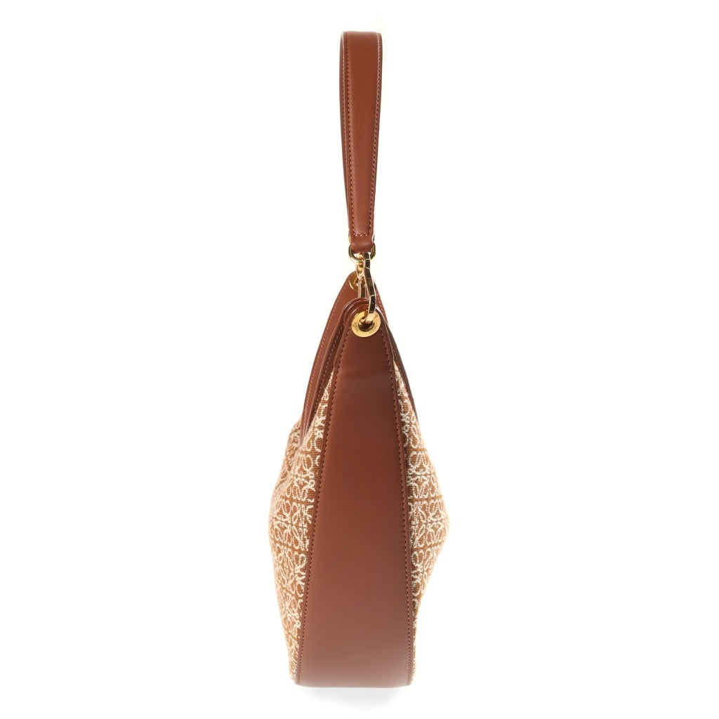 LOEWE(ロエベ) アナグラム ルナ スモール ショルダーバッグ ハンドバッグ キャンバス×レザー ブラウン レディース