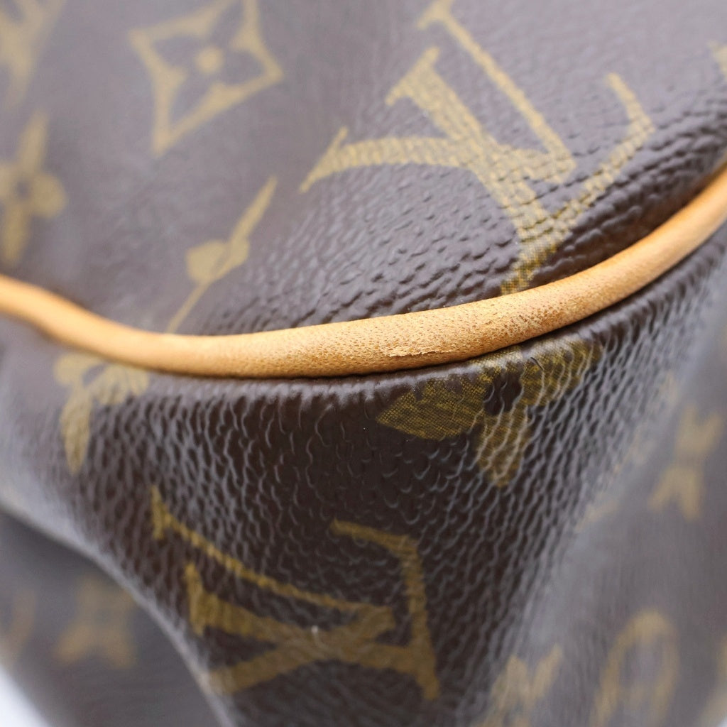 LOUIS VUITTON(ルイヴィトン) モノグラム バティニョールオリゾンタル ハンドバッグ トートバッグ ブラウン レザー×PVC M51154 ゴールド金具 レディース