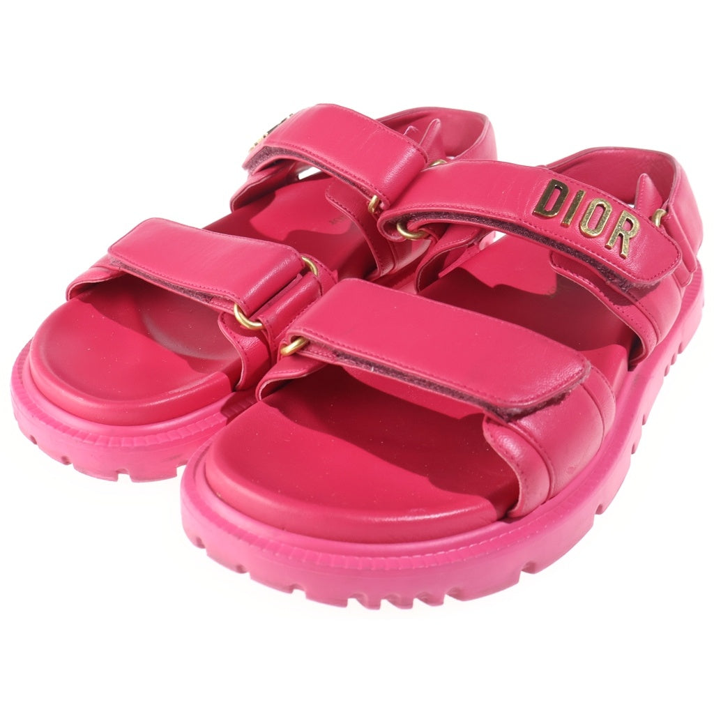 Christian Dior(クリスチャンディオール) DIORACT アクト ロゴ レザー スポーツ サンダル ピンク レディース
