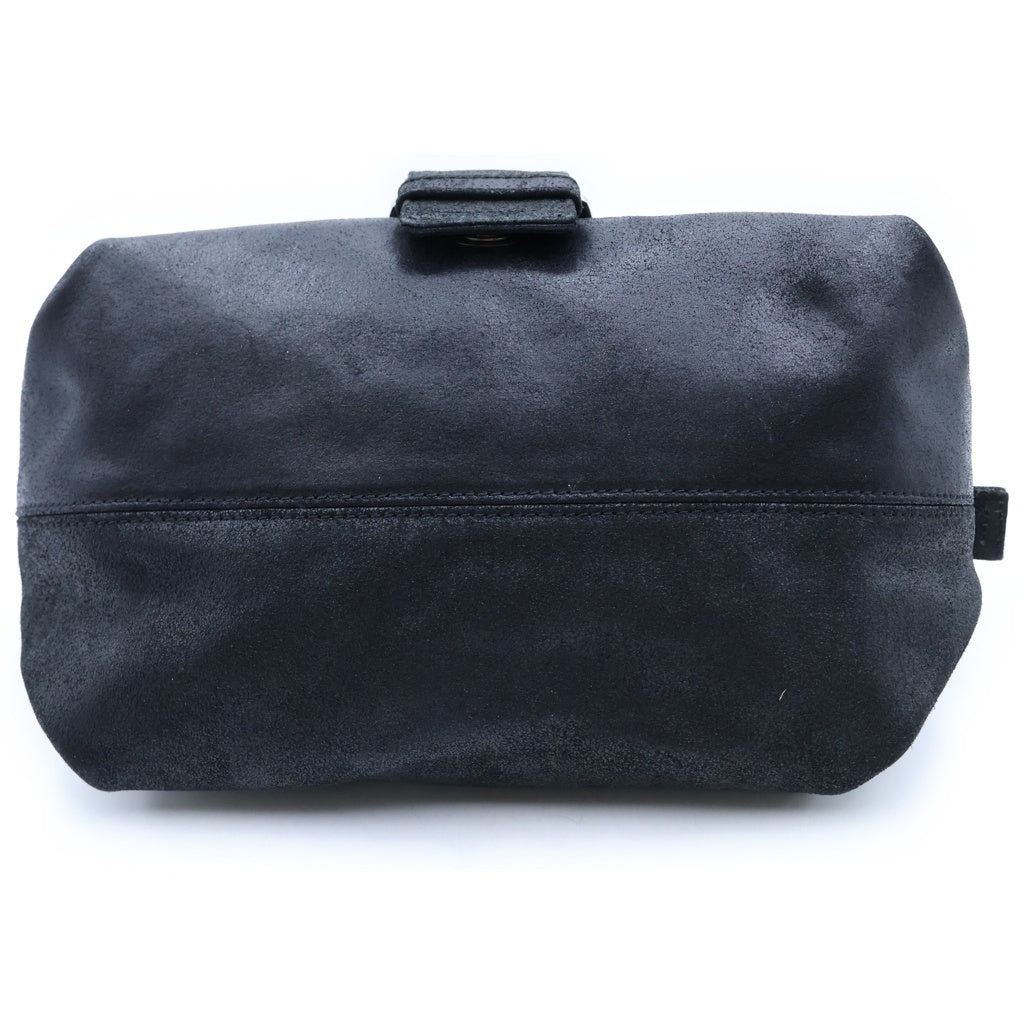 CELINE(セリーヌ) バックルデザイン ショルダーバッグ ブラック ヌバックレザー シルバー金具 レディース