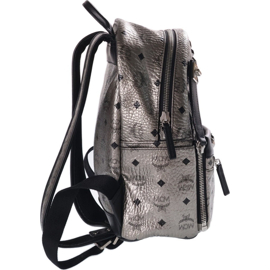 MCM(エム シー エム) デュアルスターク ヴィセトス バックパック リュックサック シルバー レザー シルバー金具 レディース