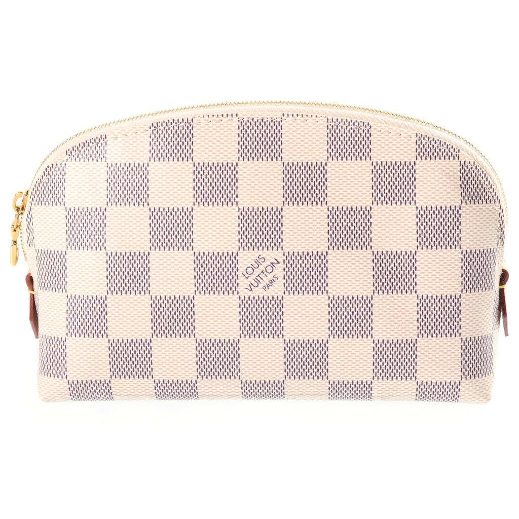 LOUIS VUITTON(ルイヴィトン) ダミエアズール ポシェット コスメティック ポーチ ホワイト PVC×レザー N60024 IC レディース