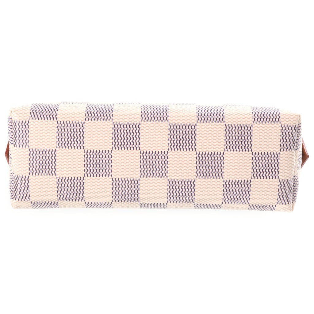 LOUIS VUITTON(ルイヴィトン) ダミエアズール ポシェット コスメティック ポーチ ホワイト PVC×レザー N60024 IC レディース