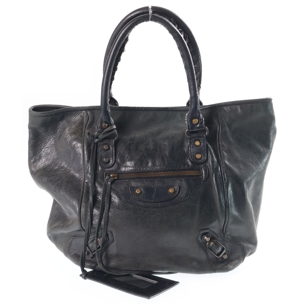 BALENCIAGA(バレンシアガ) ザ サンデー ハンドバッグ トートバッグ ブラック レザー 228750 ブラック金具 レディース
