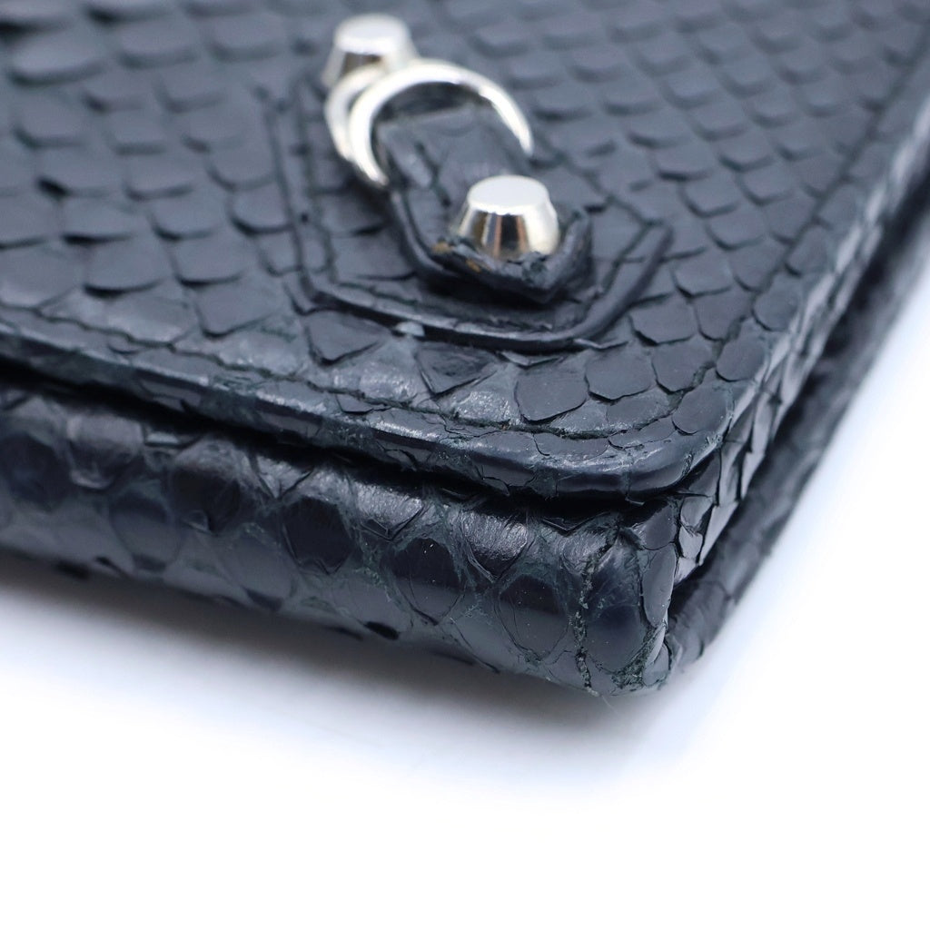 BALENCIAGA(バレンシアガ) シティ ロングフラップウォレット 長財布 ブラック パイソン 311415
