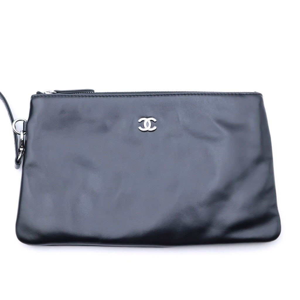 CHANEL(シャネル) シャネル22 スモール 巾着バッグ チェーンハンドバッグ ショルダーバッグ ブラック カーフスキン プレートシリアル AS3260 シルバー金具 レディース
