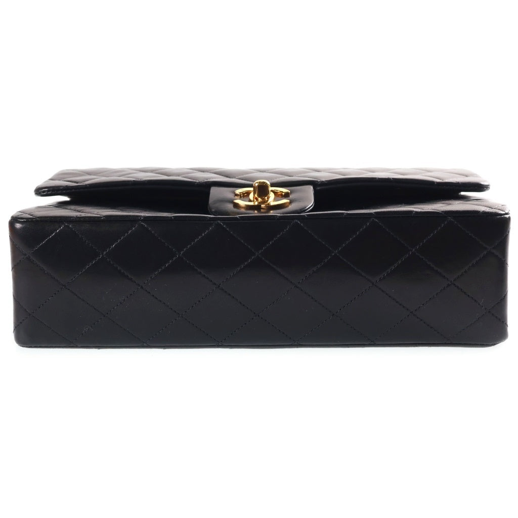 CHANEL(シャネル) マトラッセ25 ダブルフラップ ダブルチェーン ショルダーバッグ ブラック ラムスキン ゴールド金具 20番台 レディース