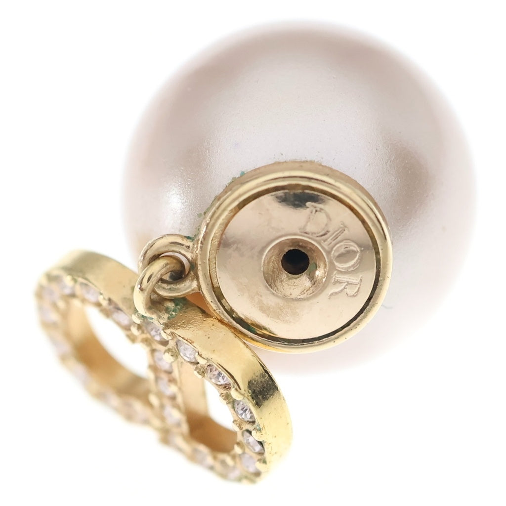 Christian Dior(クリスチャンディオール) CDロゴ トライバル スターモチーフ ピアス メタル ゴールド フェイクパール ピンク E1038TRICY D12P レディース
